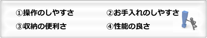 キッチン選びの4つの項目